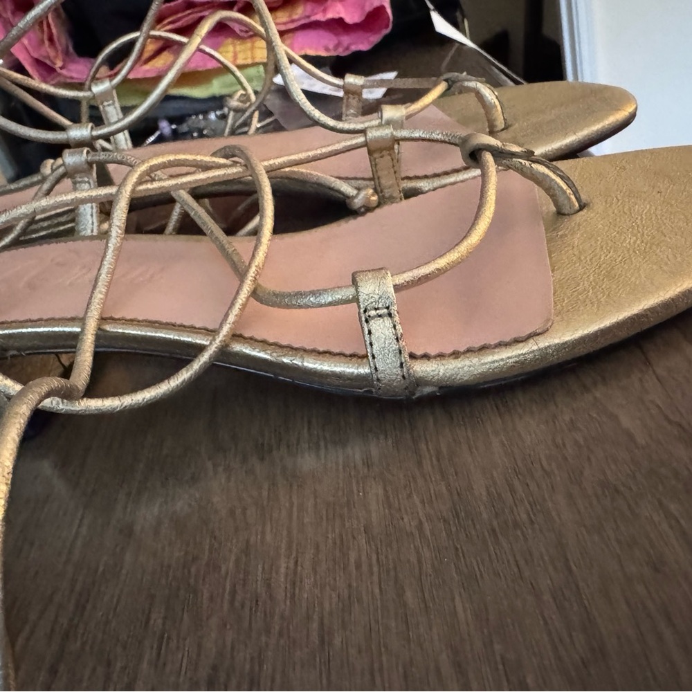 J. Crew Gold Strappy Sandals - Picture 7 of 8